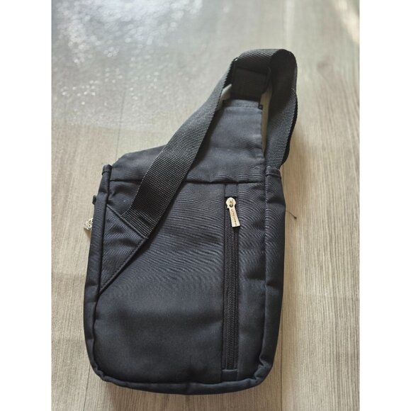 Travelon Black Crossbody Shoulder Bag With Multiple Zipper Pockets Travel - Picture 1 of 6